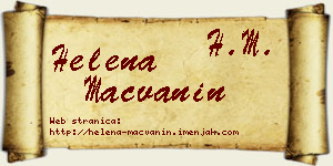 Helena Mačvanin vizit kartica